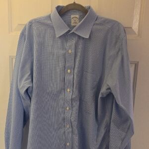 Brooks Brothers Sky Blue Checkered Button-Down Shirt